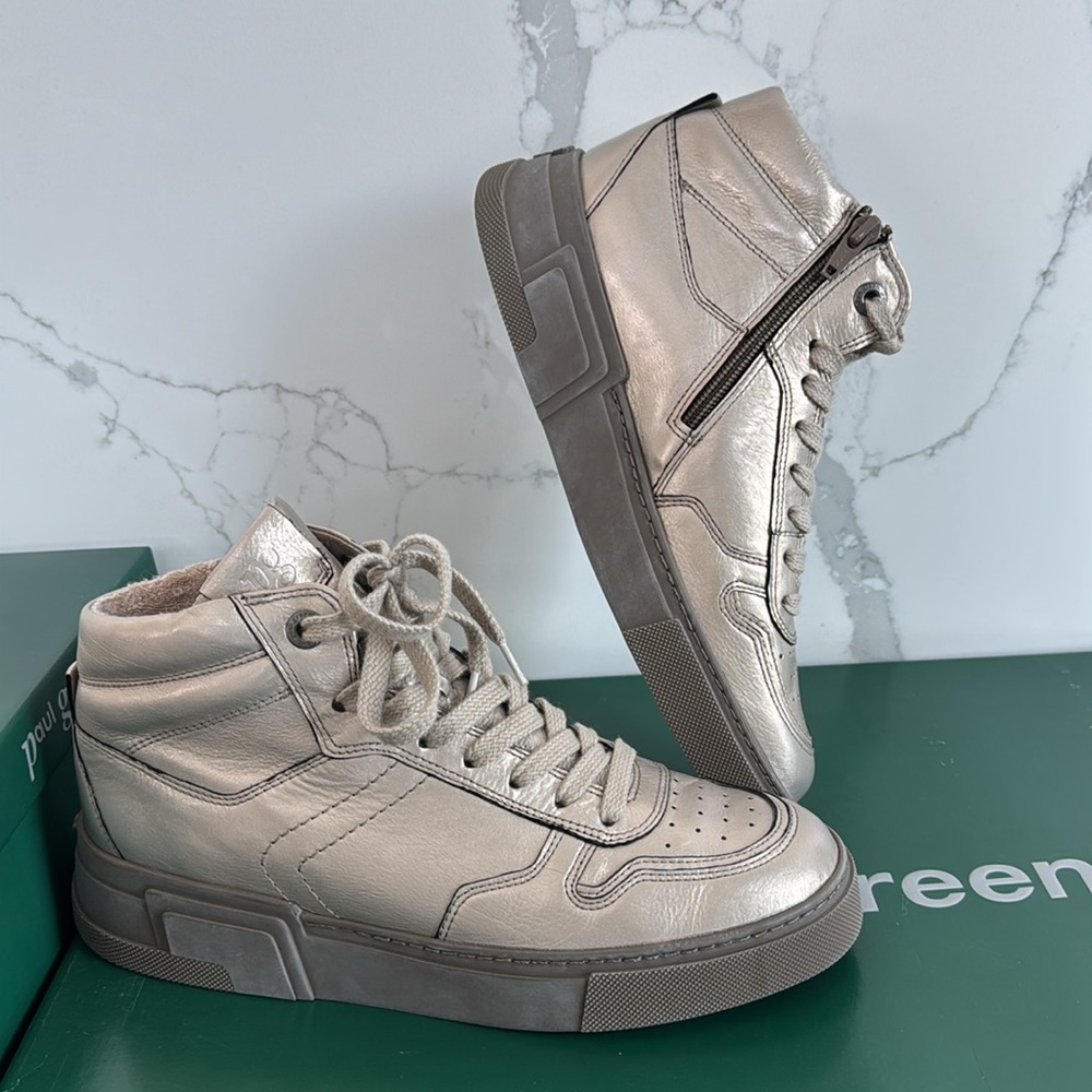Hightop Sneakers. Never Worn, in Box. US 7.5 (UK 5).